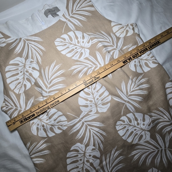 Charlie Paige Tropical Beige and White Sleeveless Womens Large Dress - Picture 9 of 9